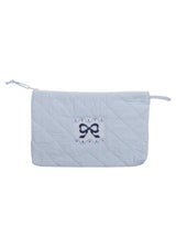 Quilted Luggage - Blue Bow