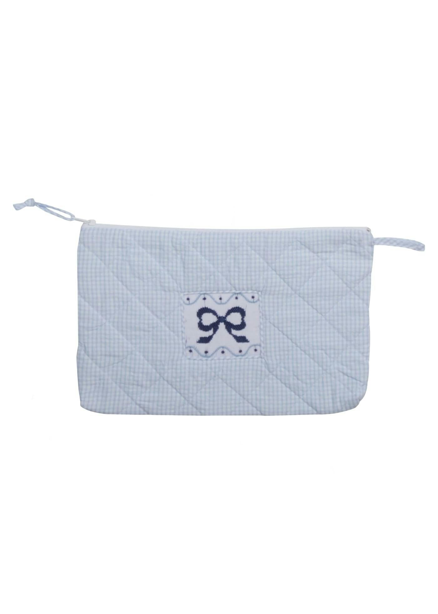 Quilted Luggage - Blue Bow