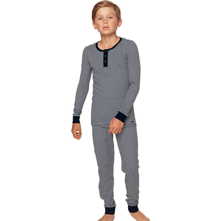 Kid's Pima Snug Fit Pajama Set in Pink Stripe