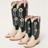 Mini Dakota Boot in Green & Cream