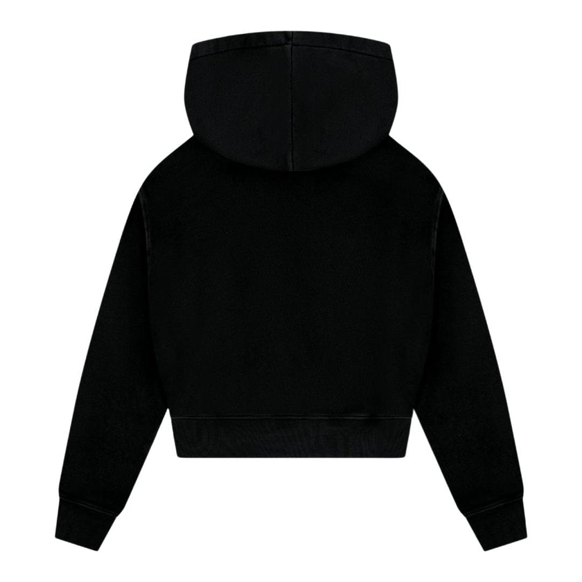 Tenly Cotton Fleece Cropped Kangaroo Pocket Hoodie