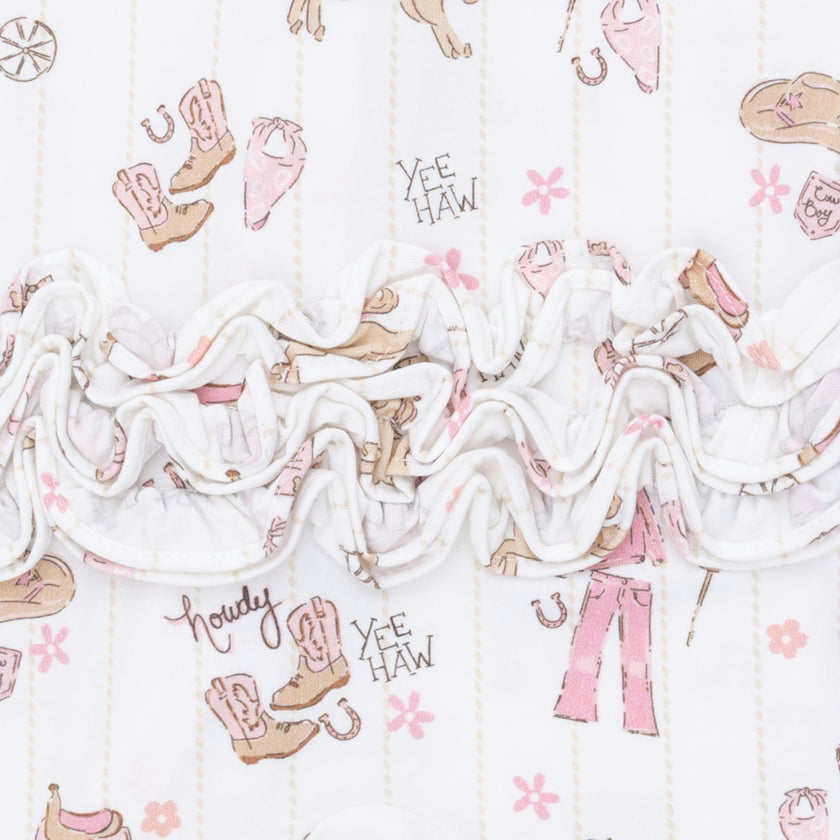 Cowgirl Nursery - 2 Way Ruffle Front Zipper Footie
