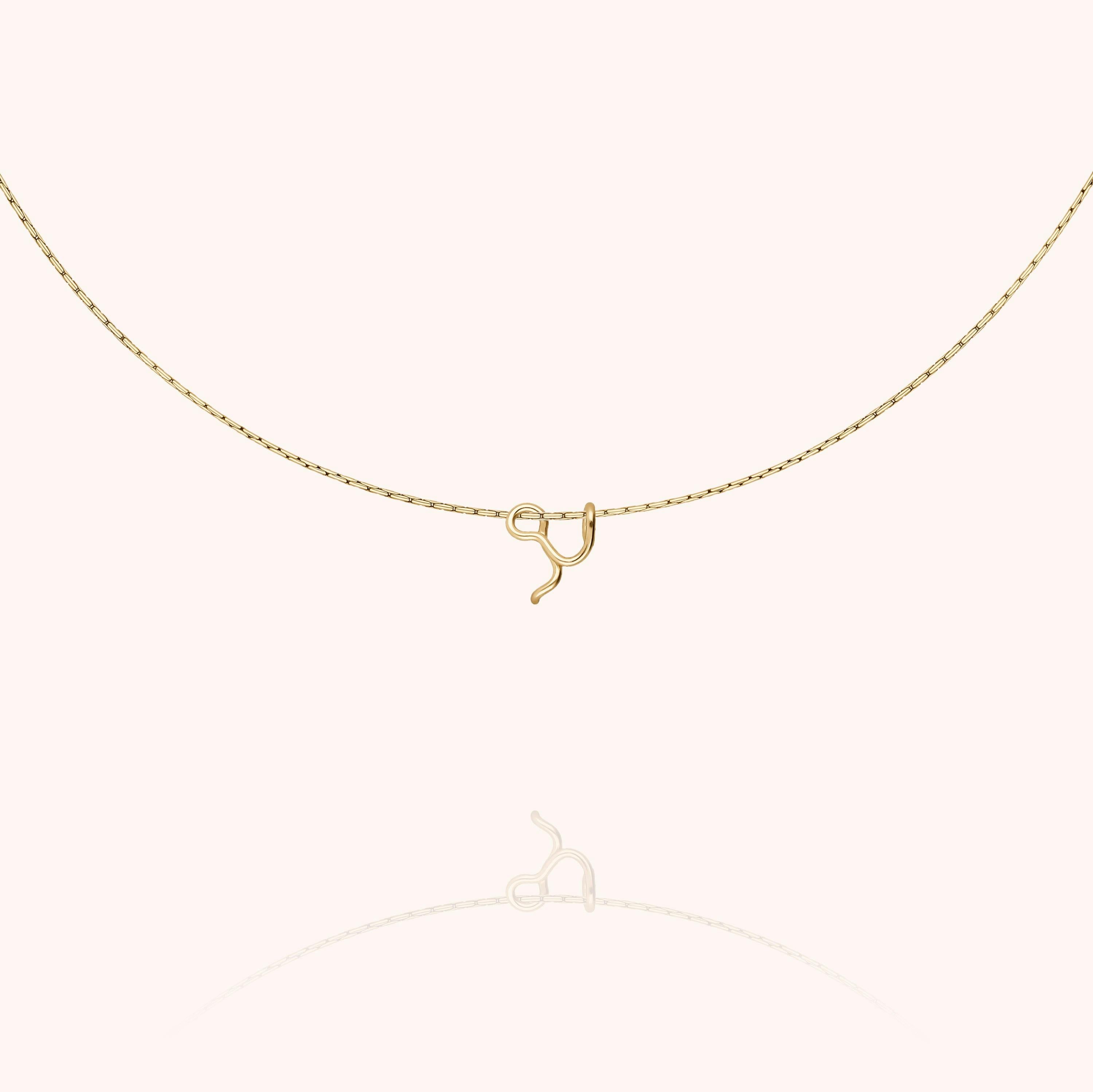 Initial Necklace, 14k Yellow Gold Filled
