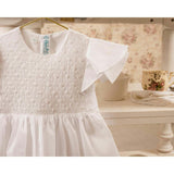 White Elegant Smocked Wedding Dress