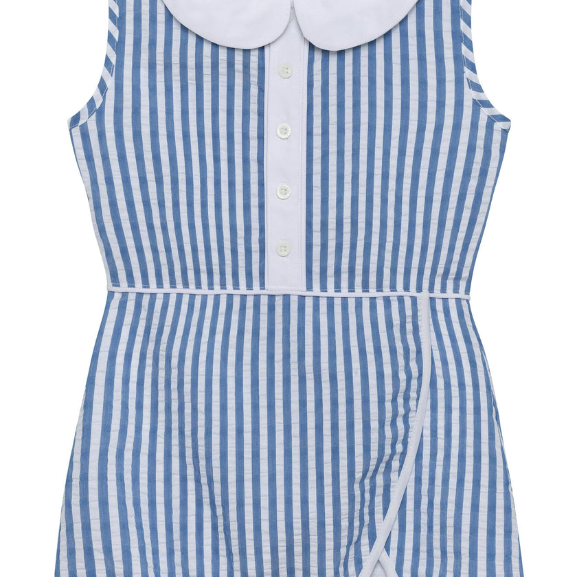 blue striped tennis dress ROYAL BLUE STRIPED TENNIS DRESS To The Nines