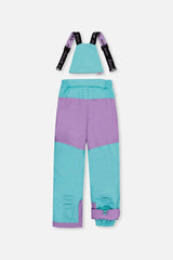 Two Piece Play Snowsuit Multicolored With A Diamond Pattern With Turquoise And Purple Pants