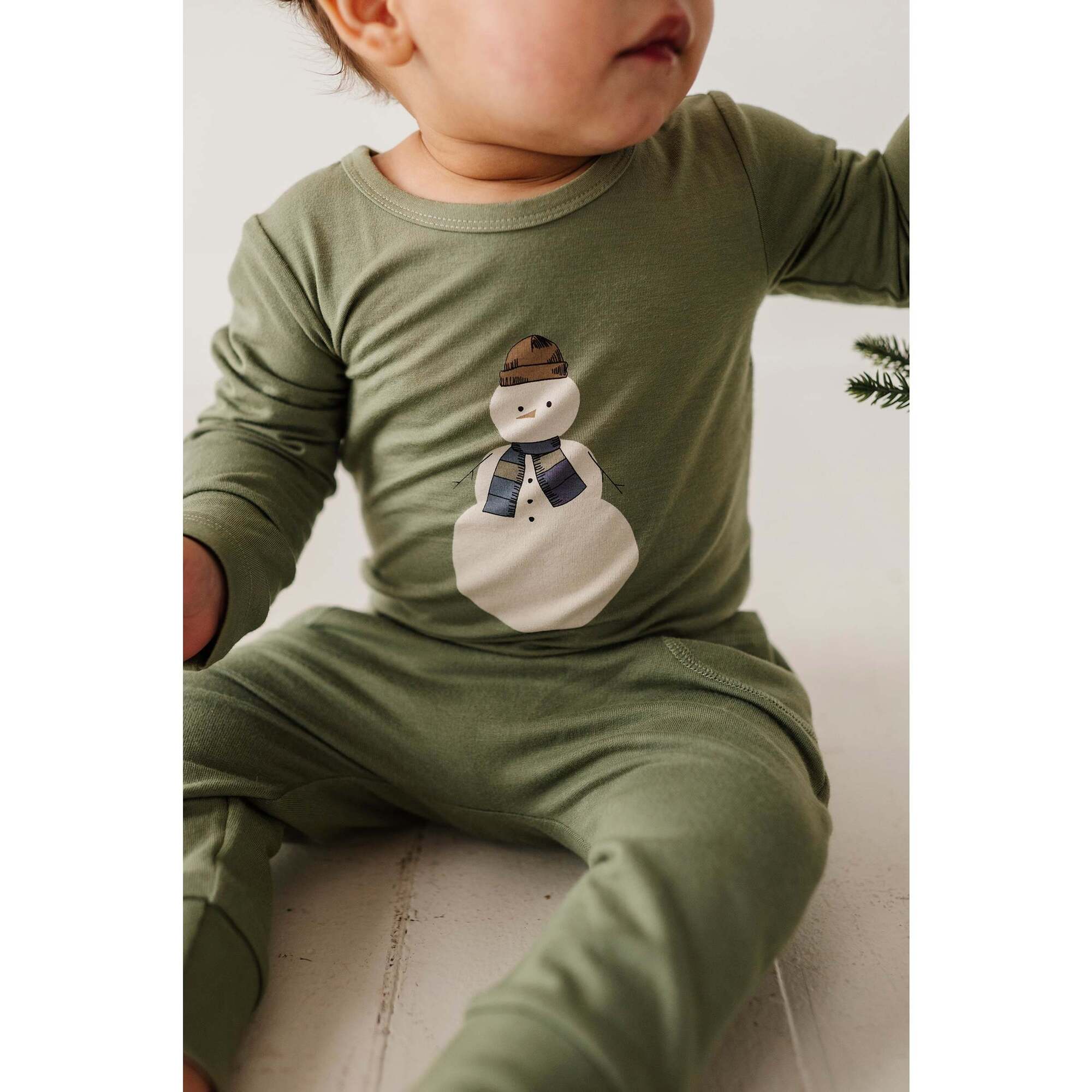 Baby Long Sleeve Bodysuit Smiley Check in Portabella