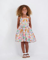 Girls Textured Cotton Poplin Dress | Pink Cheetah