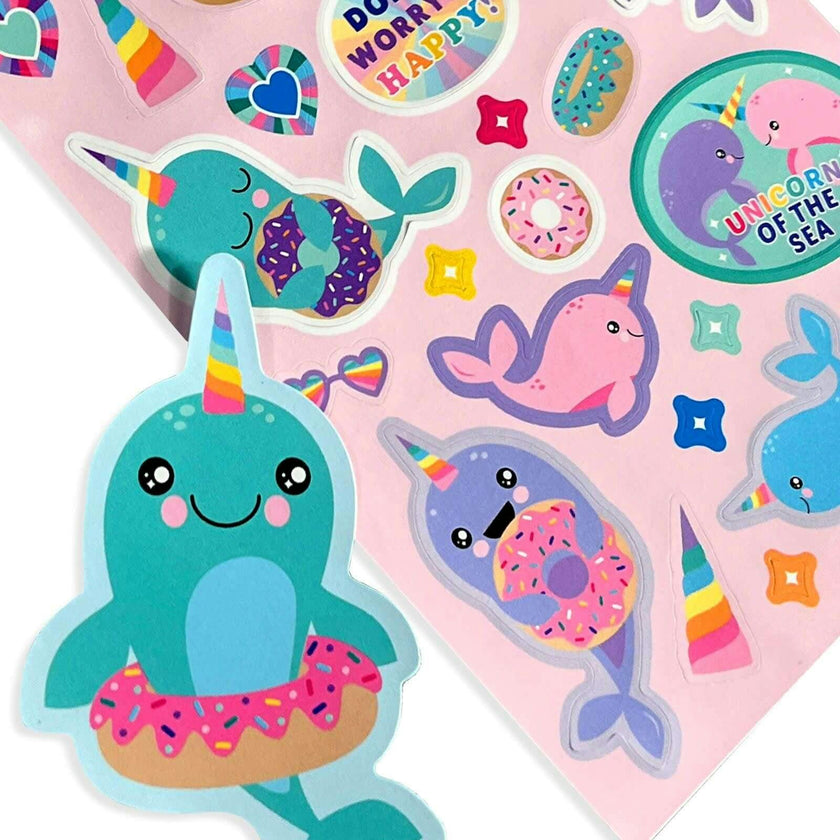 Stickiville Nom Nom Narwhals Scented Stickers