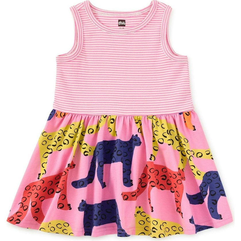Print Mix Tank Skirted Dress, Multi