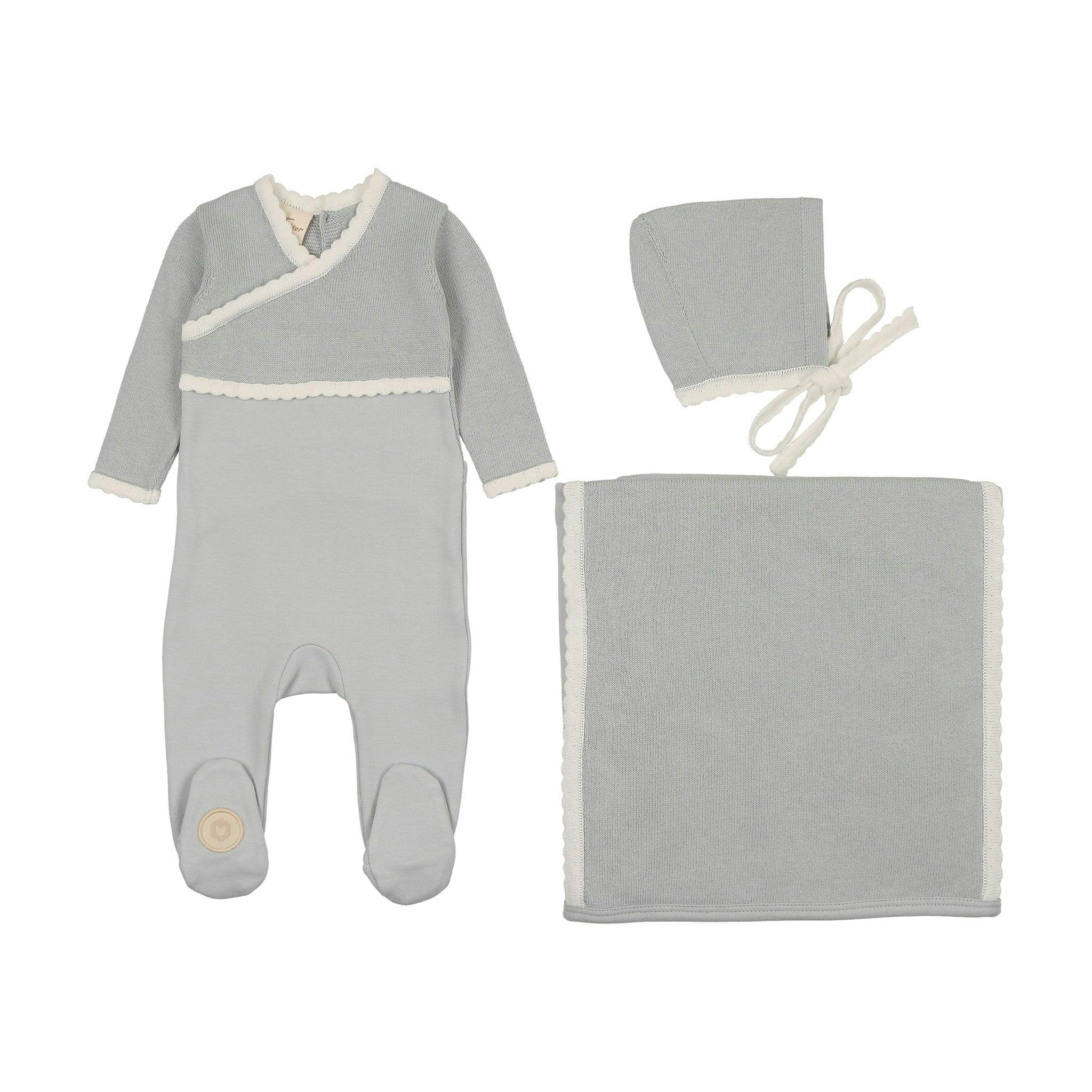 Classic Wrap Layette Set Blue Dawn