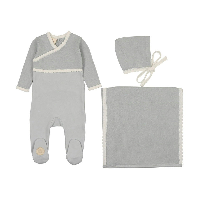 Classic Wrap Layette Set Blue Dawn