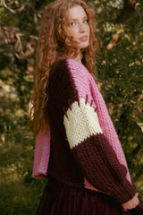 Marissa Sweater in Pink & Red