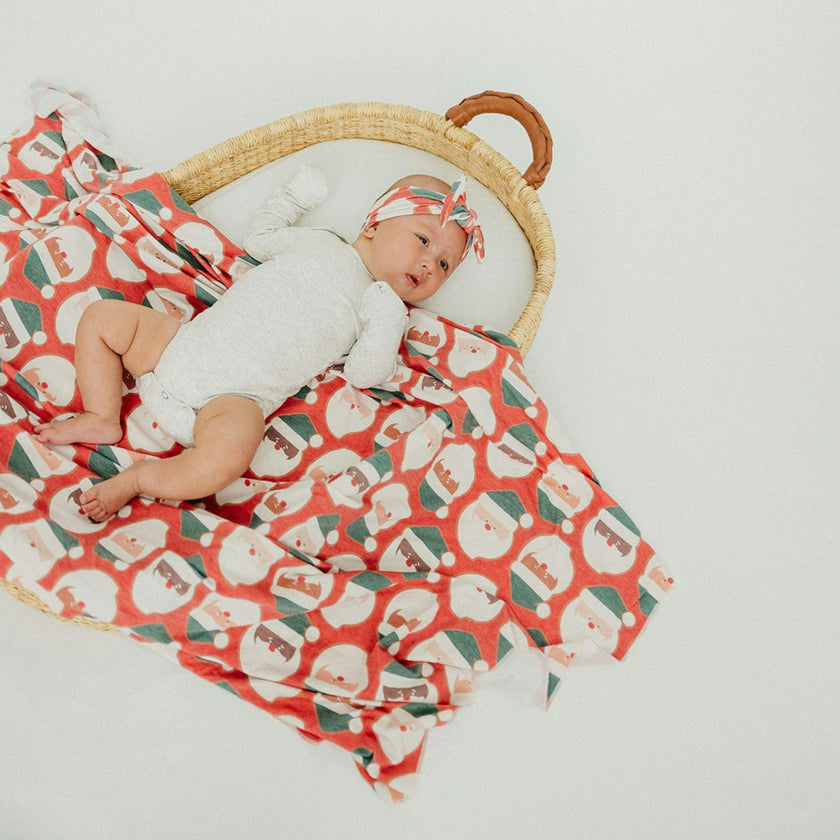 Knit Headband Bow - Claus