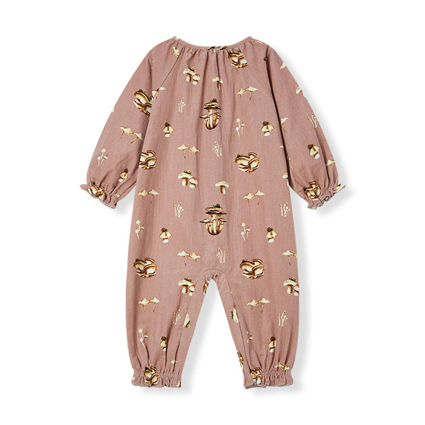 Mushroom Corduroy Ruffle Snap Jumper