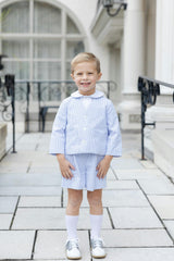 Seersucker Jacket and Short with Woven Short Sleeve Shirt