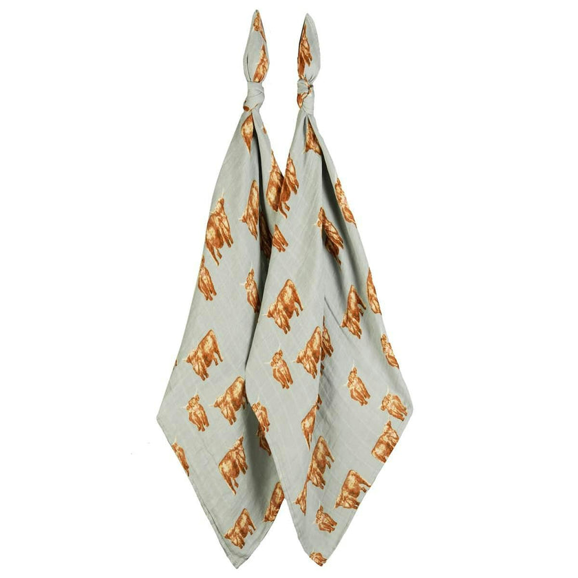 Highland Bamboo Muslin Two-Piece Burp Cloth Set