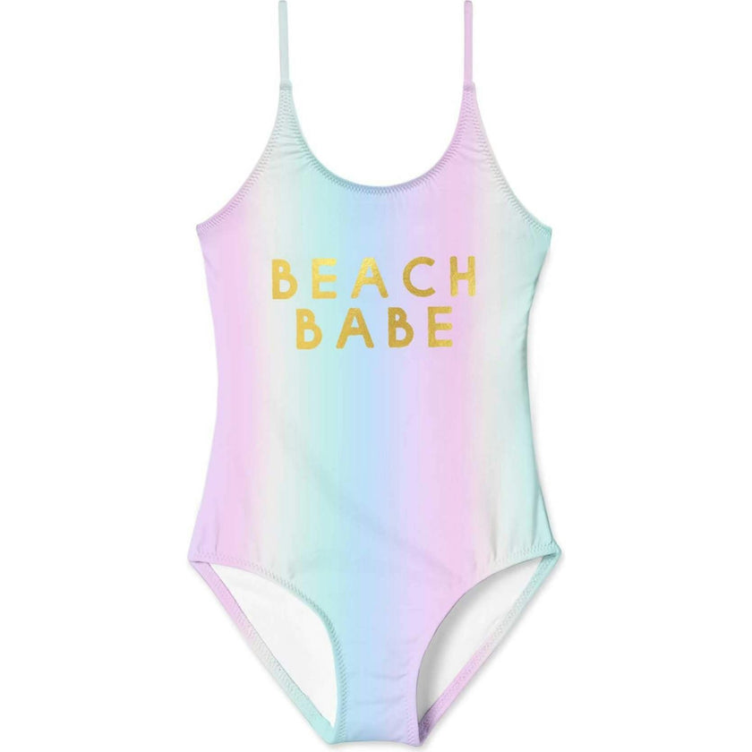 Beach Babe Rainbow Print Fully Lined Swimsuit
