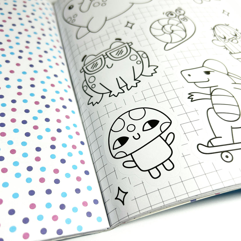 Stickiville Color-In' Sticker Book - Cute-A-Licious Doodles - 400+ Stickers