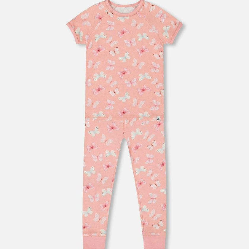 Organic Cotton Short Sleeve Top And Pant Pajama Set