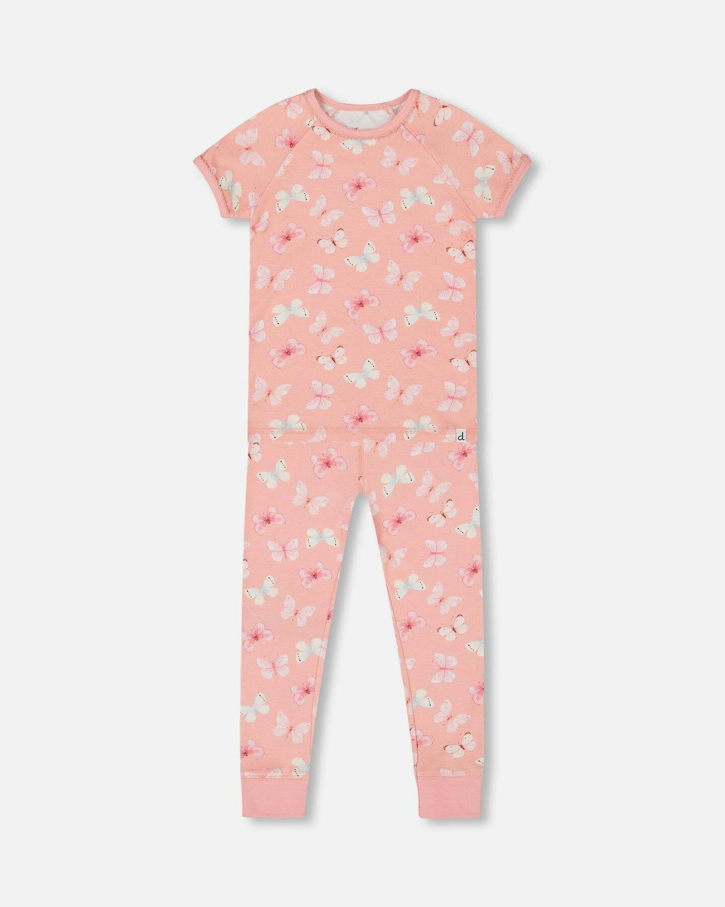 Organic Cotton Short Sleeve Top And Pant Pajama Set