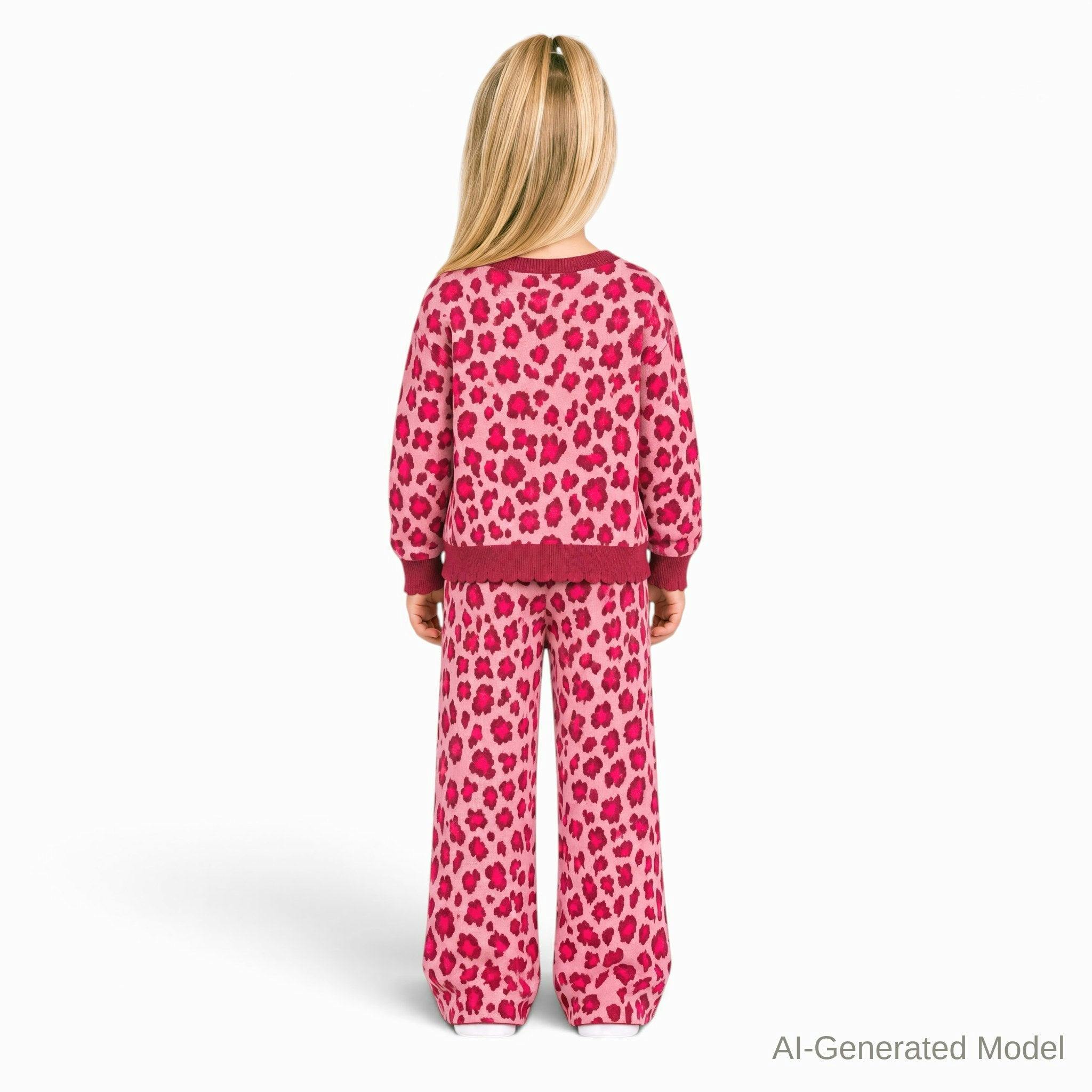 Two-Piece Sweater Set | Pink Leopard