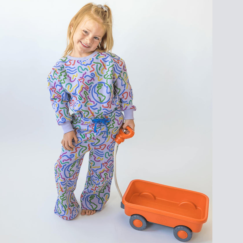 Riley Printed Drawstring Fleece Pant