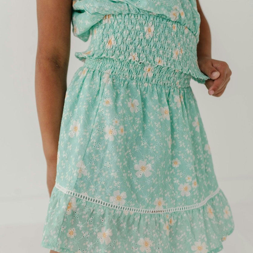 Smocked Eyelet Skirt