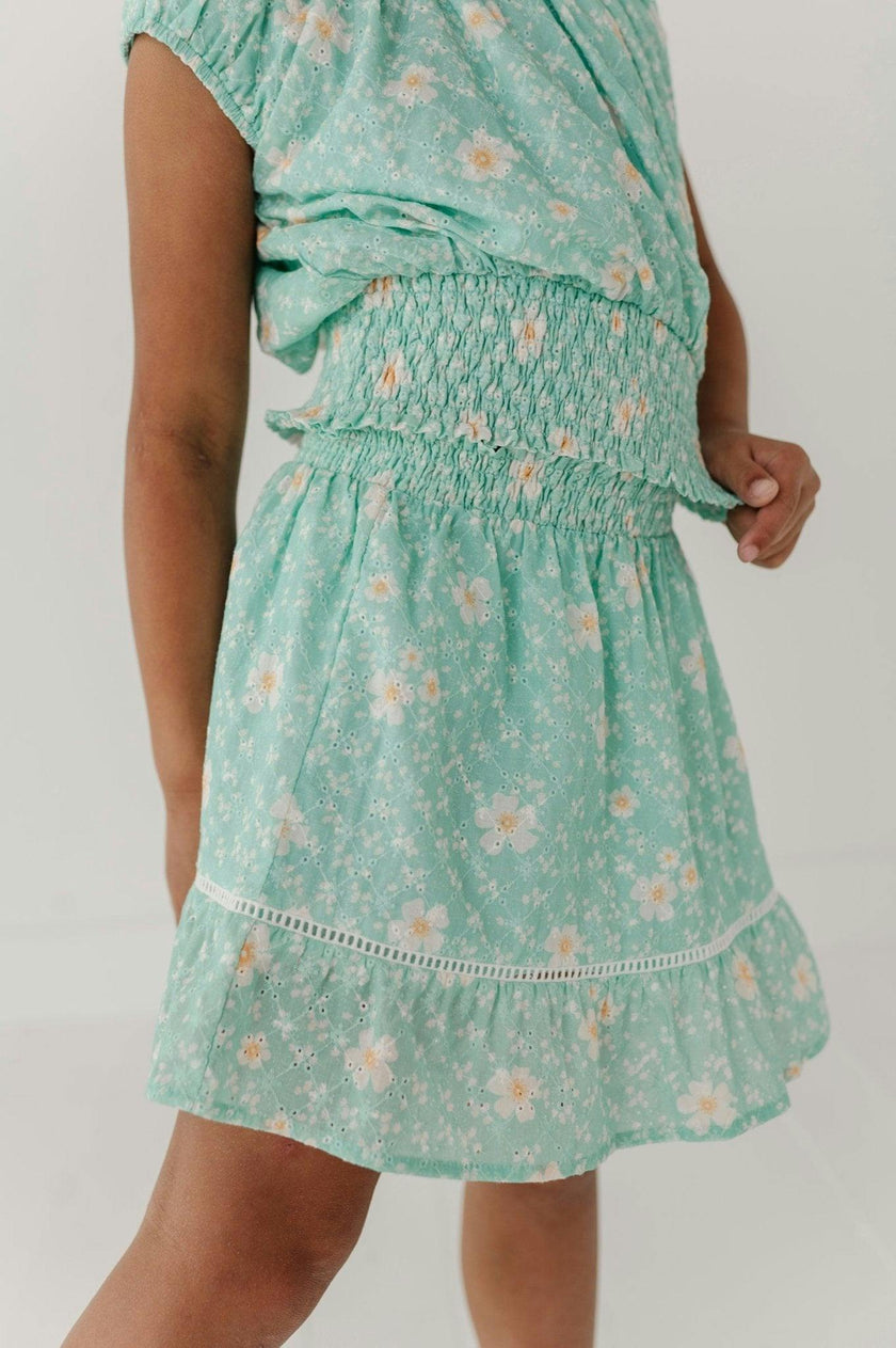 Smocked Eyelet Skirt