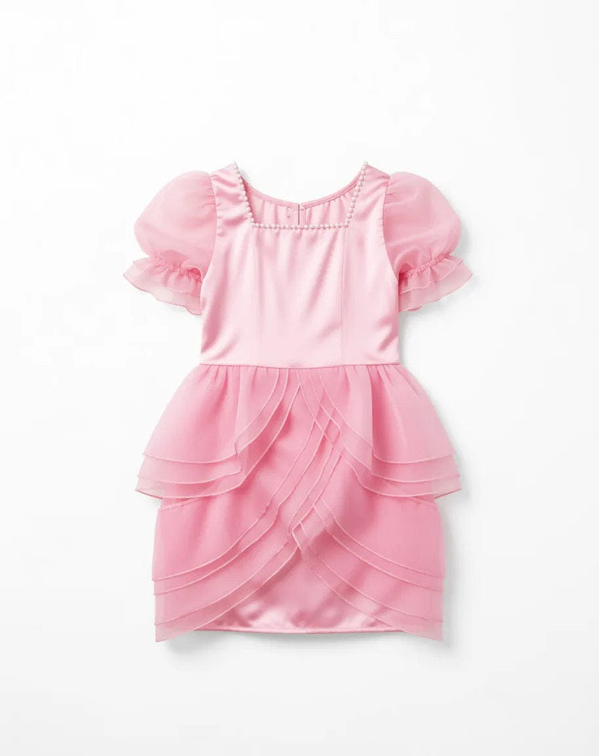 Blush Petal Princess Ruffle Pink Birthday Dress for Girls