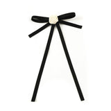 Halo Luxe Darla Rose Satin  Bow Hair Clip - Black / Ivory