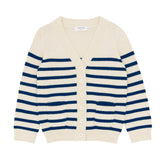 Kids Breton Stripe V-Neck Knit Cardigan