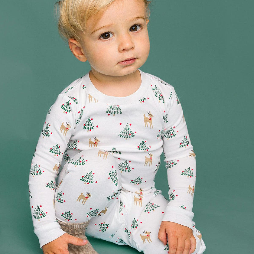 The Organic Long Sleeve Pajama Set [Tinsel Trees]