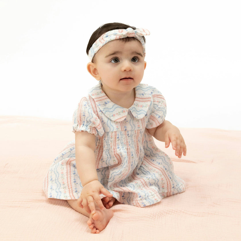 Tulip Stripe - Smocked Dress Set