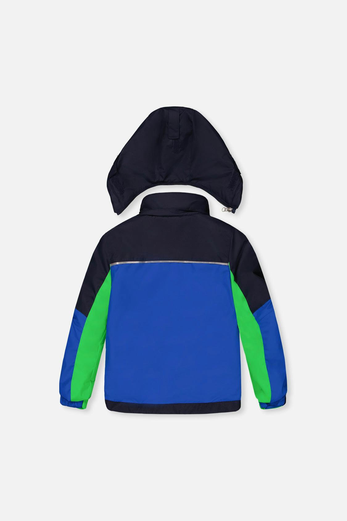 Two Piece Play Snowsuit Royal Blue And Green Colorblock