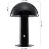 Boletus 10.75" Contemporary Bohemian Rechargeable/Cordless Iron Integrated LED Mushroom Table Lamp