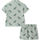 Infant Boys Short Sleeve Cabana Set | Green Stripe Dino