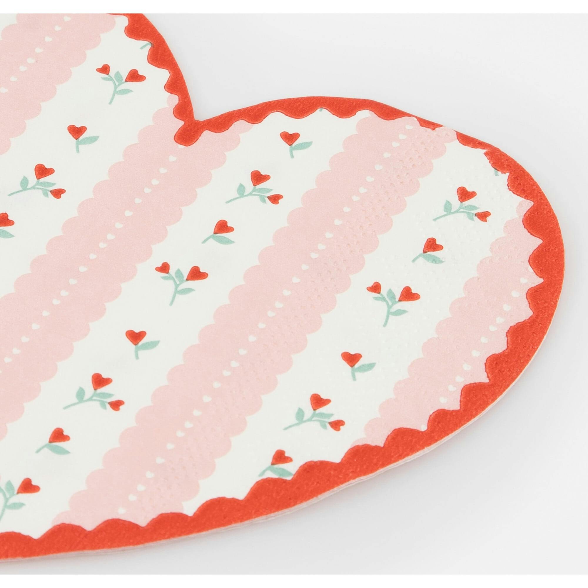 Vintage Rose Heart Napkins
