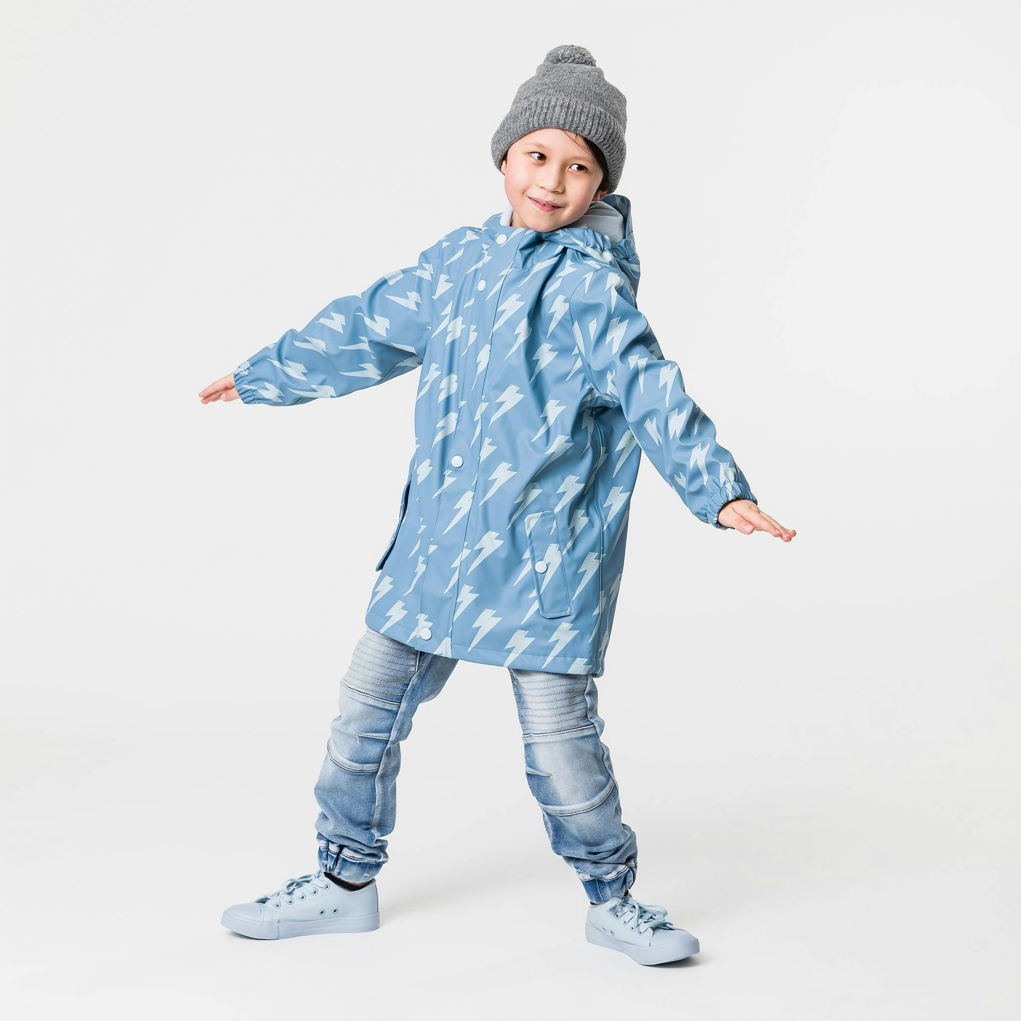 Recycled Waterproof Raincoat, Blue