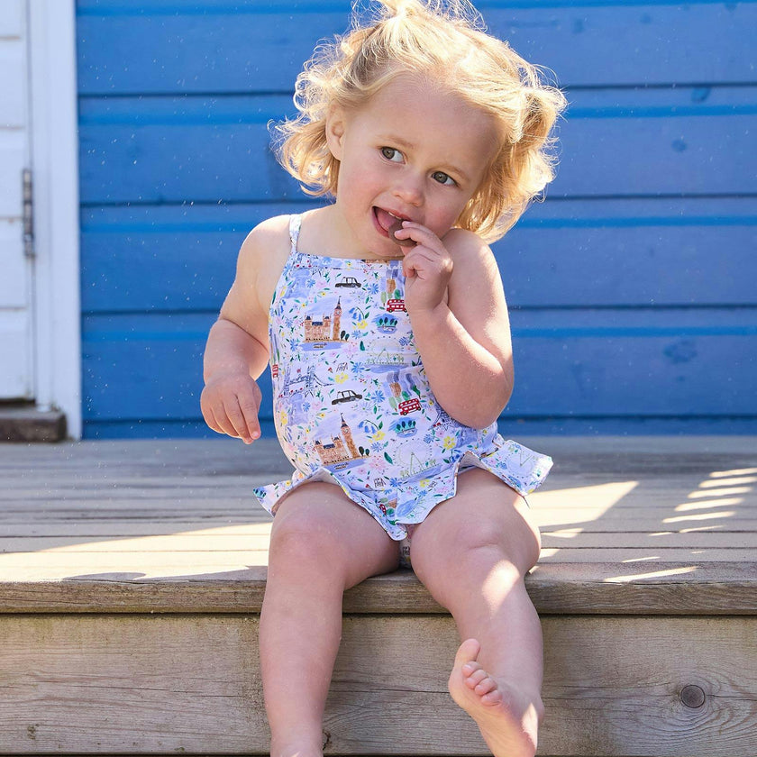 Baby Peplum Swimsuit in London Scenes
