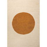 Cirkel Minimalist Geometric Dot Machine-Washable Area Rug, Orange