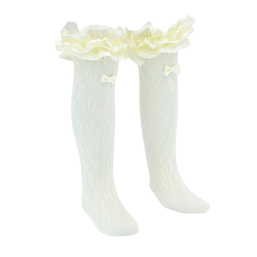 Layered Ruffle Bow Socks