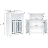 Windsor Wooden Floor Cabinet with Glass Mosaic Doors