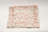 Peach Blossom Timeless Floral Ruffle Zipper Pouch