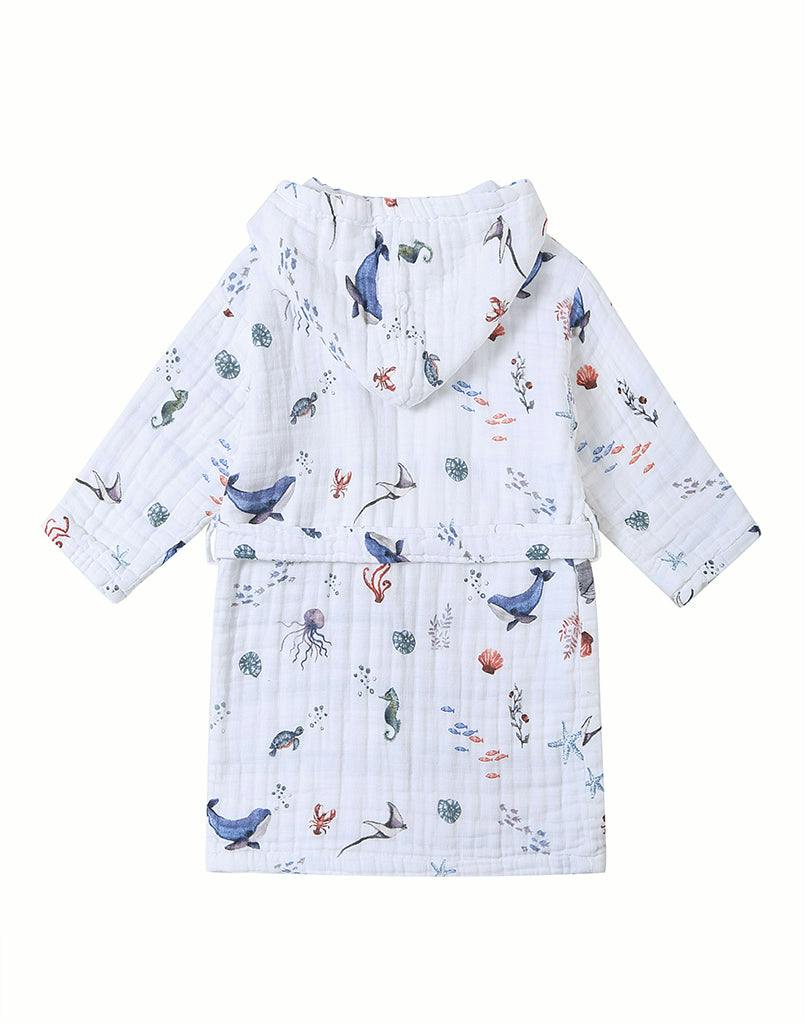 Certified Organic Muslin Reversible Bath Robe