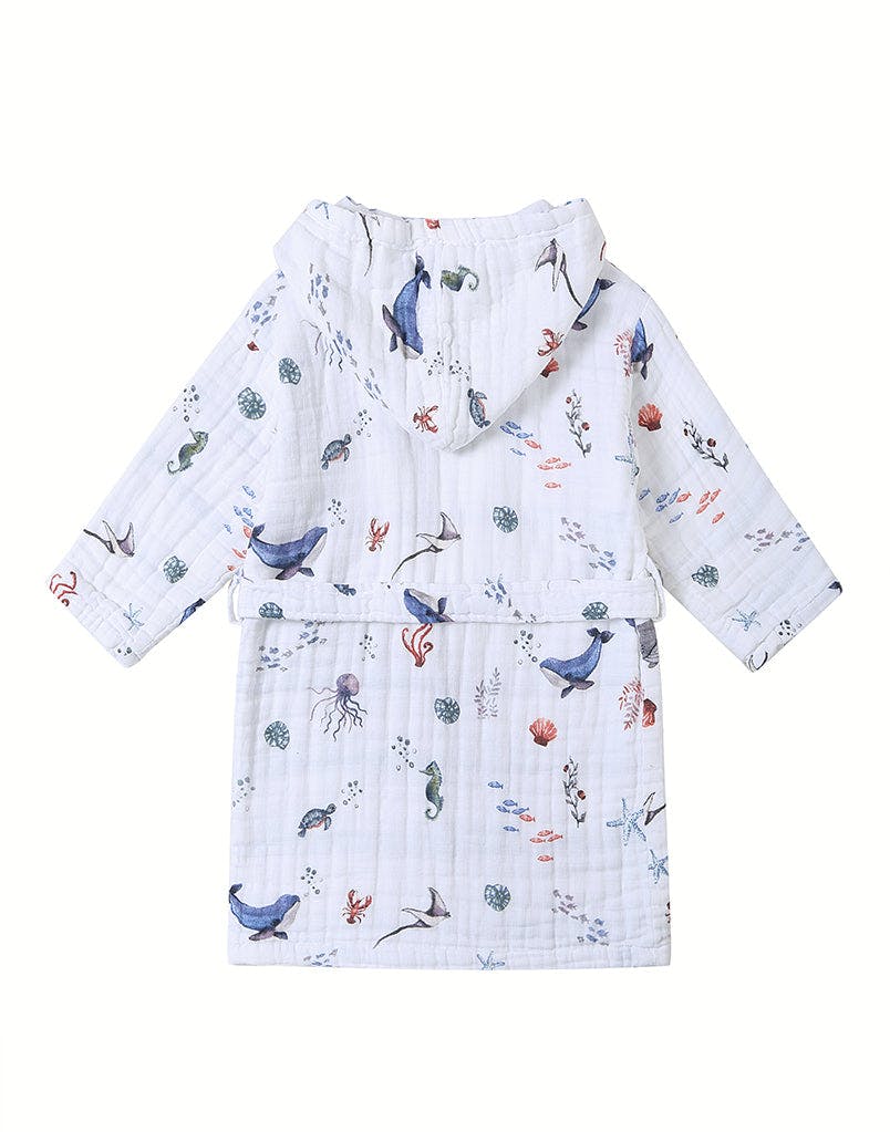 Certified Organic Muslin Reversible Bath Robe