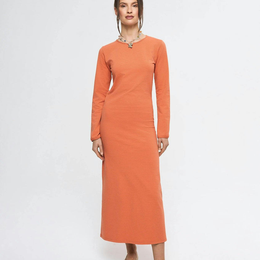 women's midi dress - orange sun