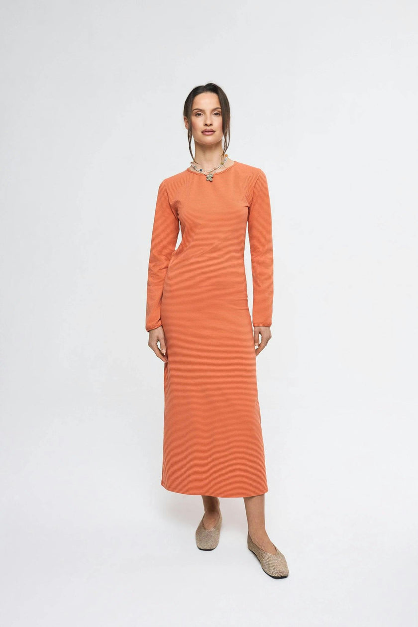 women's midi dress - orange sun