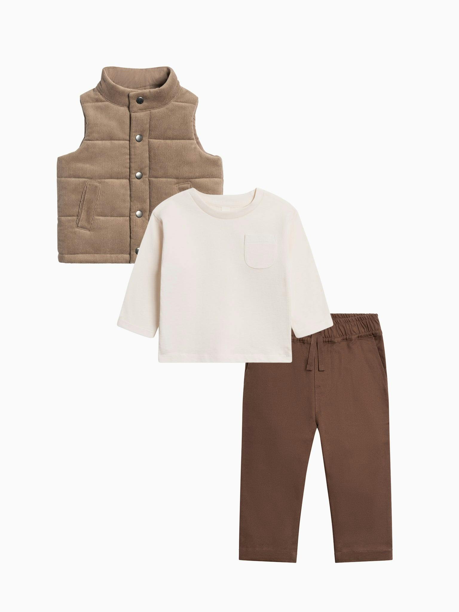 Organic Boy Winter Vest Set