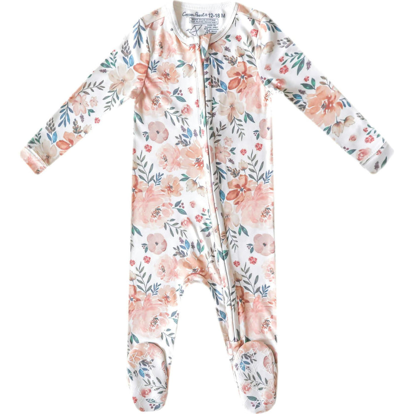 Autumn Print 2-Way Zip-Up Footie, Multi